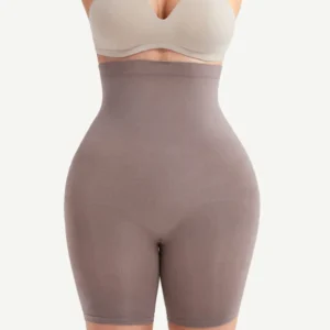 Faja Gema Short Reductora Seamless de Cintura Alta – Morado Claro Frontal