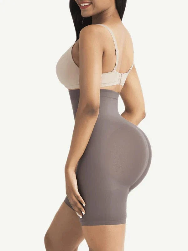 Faja Gema Short Reductora Seamless de Cintura Alta – Morado Claro de lado