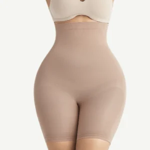Faja Gema Short Reductora Seamless de Cintura Alta – NUDE Frontal