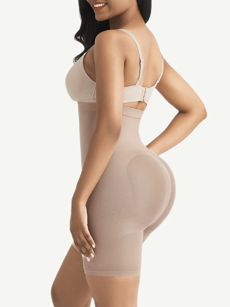 Faja Gema Short Reductora Seamless de Cintura Alta – NUDE Lateral