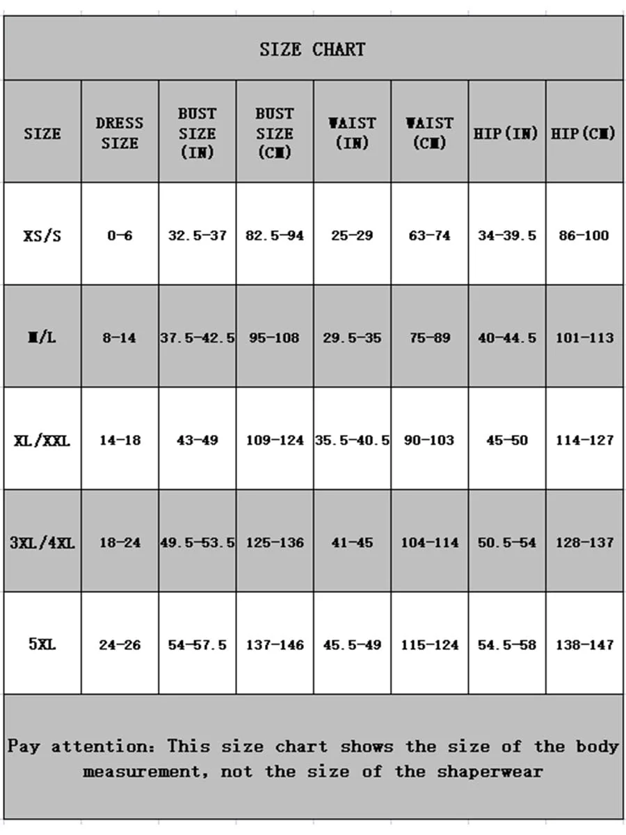 Faja Gema Short Reductora Seamless de Cintura Alta - Size Chart