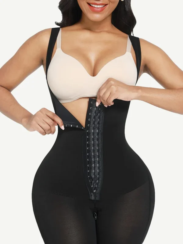 Faja Nina Postoperatoria de Cuerpo Completo con Control Abdominal – Uso Diario y Postquirúrgico - Negro Frontal