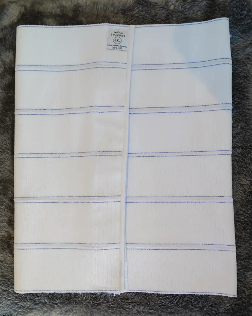 Faja de 6 Paneles Blanca con Raya Azul